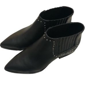 Marc Fisher Studded Studs Black Pointed Toe Ankle Booties 6.5